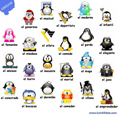 Dibujos de Amigos En Pinguinos