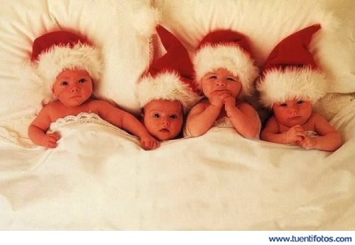 Bebes Con Gorros De Papa Noel