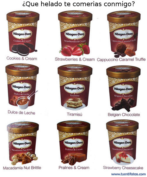 Objetos de ¿Qué Helado Te Comerías Conmigo?