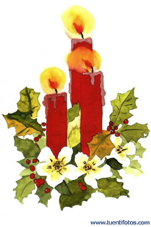 Velas de Navidad pintadas
