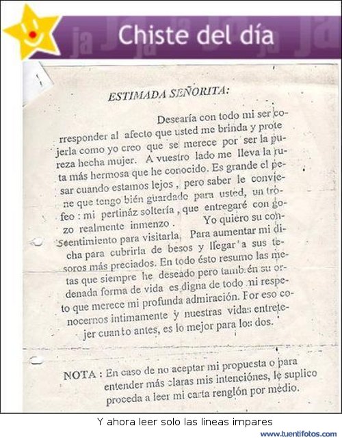 Textos de Carta de Amor de Doble Lectura