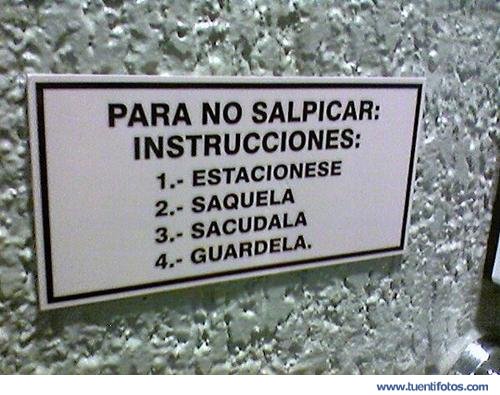 Señales de Para No Salpicar: Instrucciones