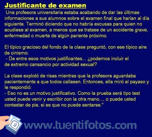 Textos de Justificante De Examen