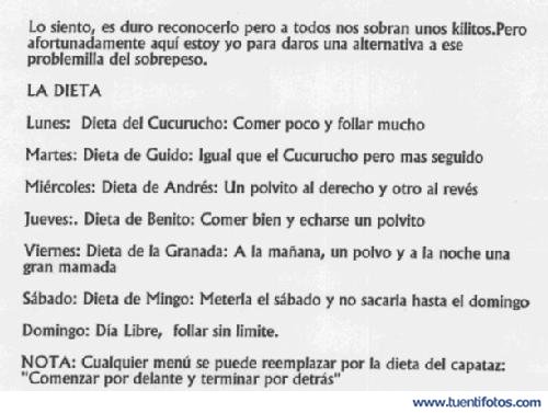 Textos de La Dieta Del Sexo