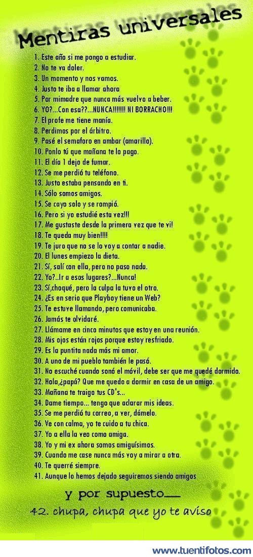 Textos de Mentiras Universales