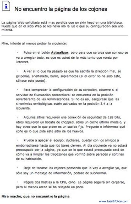 Textos de No Encuentro La Pagina