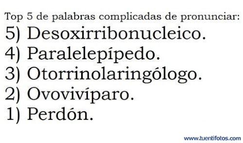Curiosidades de Palabras Dificiles De Pronunciar