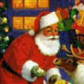 Miniatura de Papa Noel Alimenta A Rudolf