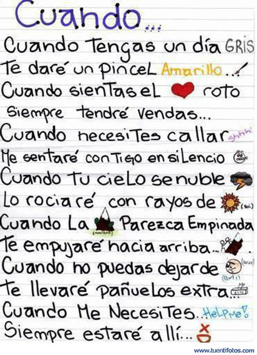 Textos de Cuando Me Necesites