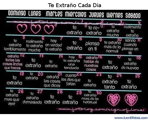 Textos de Te Extraño Cada Dia